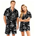 thumbnail image 2 of DORKASM Halloween Matching Pajamas for Couples Pj Sets for Woman Men Bat Pumpkin Print Button Down Sleepwear Black S, 2 of 5