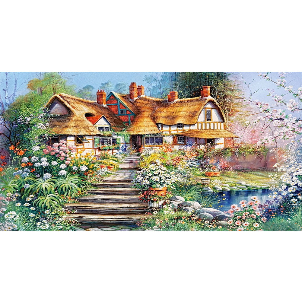 9FR CRAFT 5D DIY Diamond Painting Forest house Full Round Picture Craft Y149 