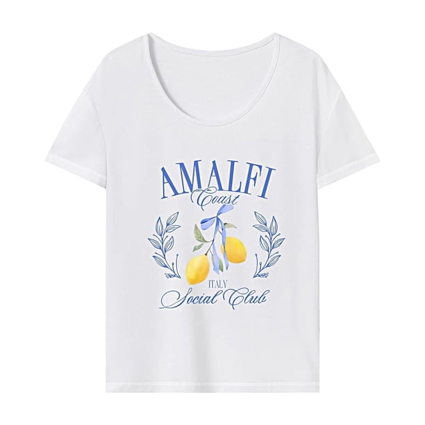 Camiseta de Mujer Recuerdo de Verano Camiseta Informal de Cuello Redondo para Mujer para Viajes Deportivos