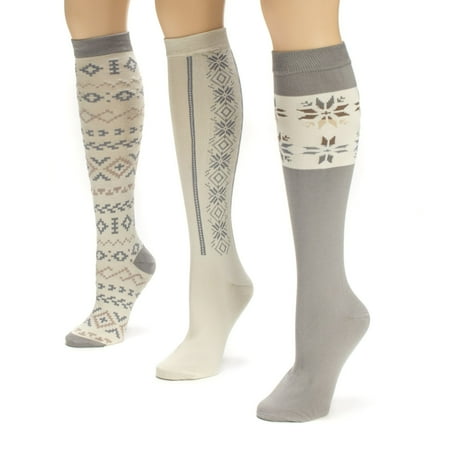 Women's Winter White Knee High Socks (3 Pair)