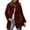Wine, variant on Women's Plus Size Faux Fur Coat — Long Sleeve Winter Jacket in Solid Red, Burgundy & Maroon Shades, Warm & Cozy Outerwear for Casual Wear