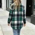 thumbnail image 7 of Womens Winter Plaid Midi Coats Fuzzy Lined Stand Up Collar Long Sleeve Button Down Coat Fashion Casual Warm Outerwear Multicolor 03 S, 7 of 7