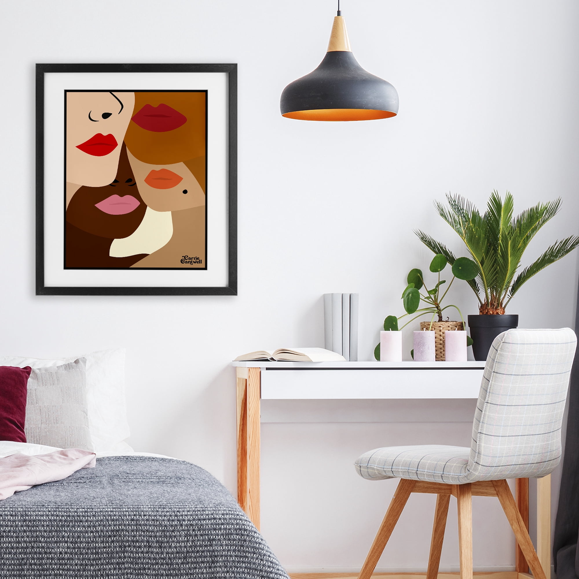 Many Faces of Women Black Framed Print Under Glass, design by Carrie Cantwell