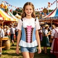 thumbnail image 2 of Tfken Soft Tops For Girls Comfy Daily Wear Holiday Summer Short Sleeve Tshirts Tees Print Graphic Comfortable T-Shirts Kids Cute Clothes Size 3-4 Years, 2 of 4