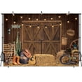 thumbnail image 5 of Felortte 10x8ft Polyester Western Cowboy Backdrop Wild West Wooden Barn Photography Background for Birthday Party Decoration Photo Studio Props, 5 of 5