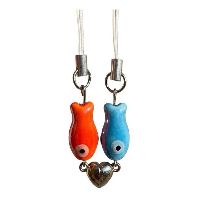 Hearth & Gear Matching Ceramic Green Fish Keychain Double Set Phone Bag Pendant Valentine's Day Suction Pendant Keychain