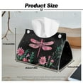 thumbnail image 7 of SEANATIVE Dragonfly Tissue Box Cover Rectangular Tissue Box Holder for Kitchen, Floral Tissue Box Organizer Portable Leather Tissue Holder for Bathroom, Vanity Countertop, Night Stands, Desk, Car, 7 of 7