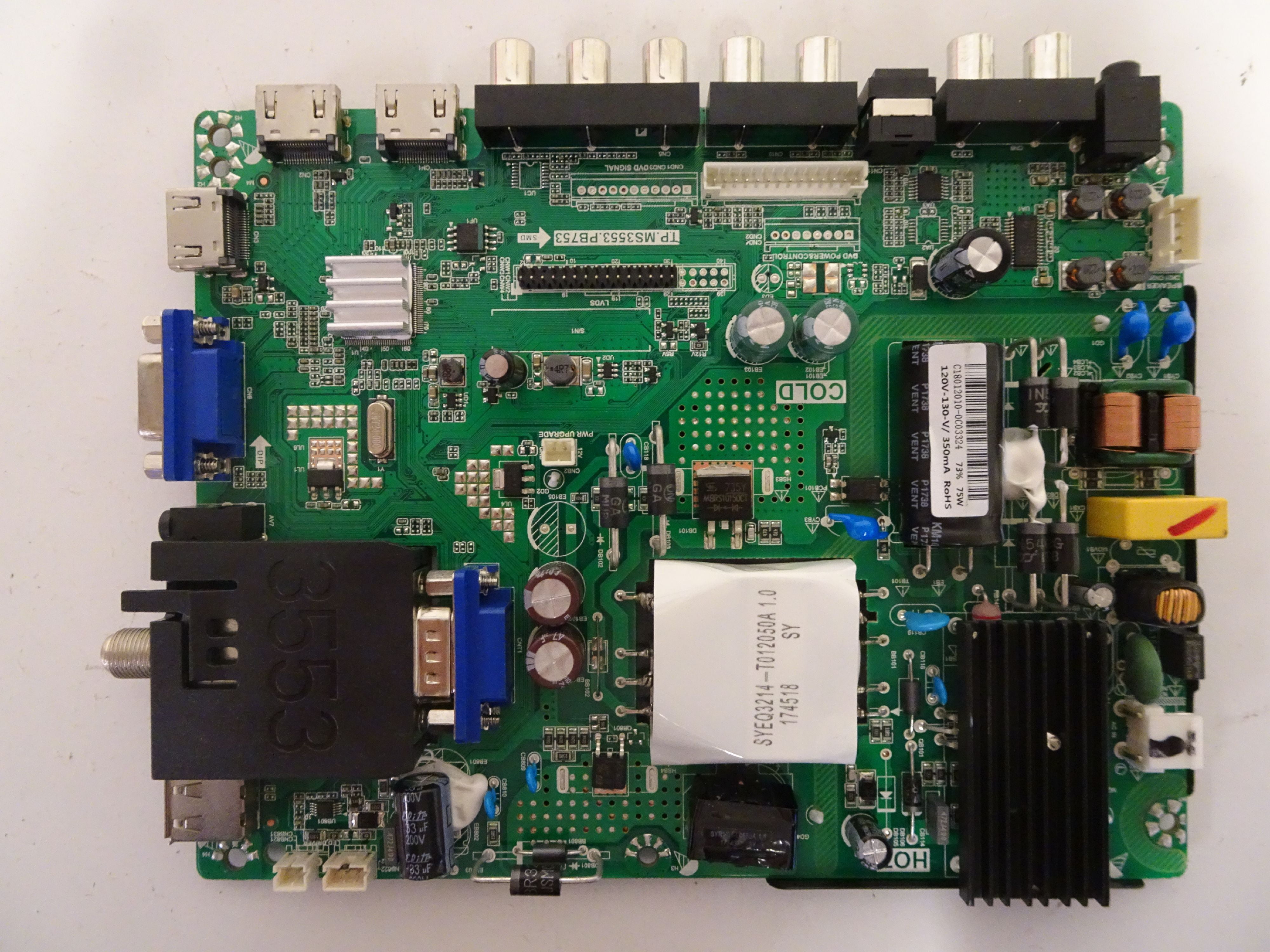 Sceptre X505BVFSR CTTV53DG H50 Main Board (TP.MS3553.PB753) Walmart