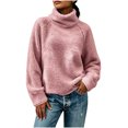 thumbnail image 4 of Oksale Turtleneck Shirts for Women Fuzzy Fleece Sweatshirts Soft Cozy Long Sleeve Pullover Slouchy Warm Winter Clothes 2026 Pink S, 4 of 8
