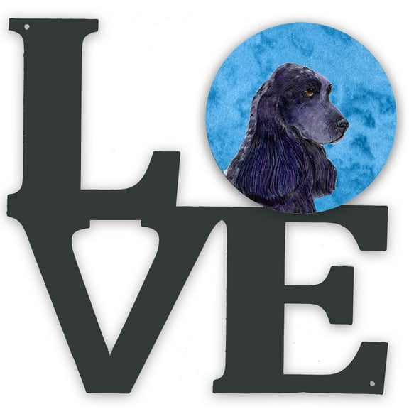 Blue Cocker Spaniel Metal Wall Artwork LOVE