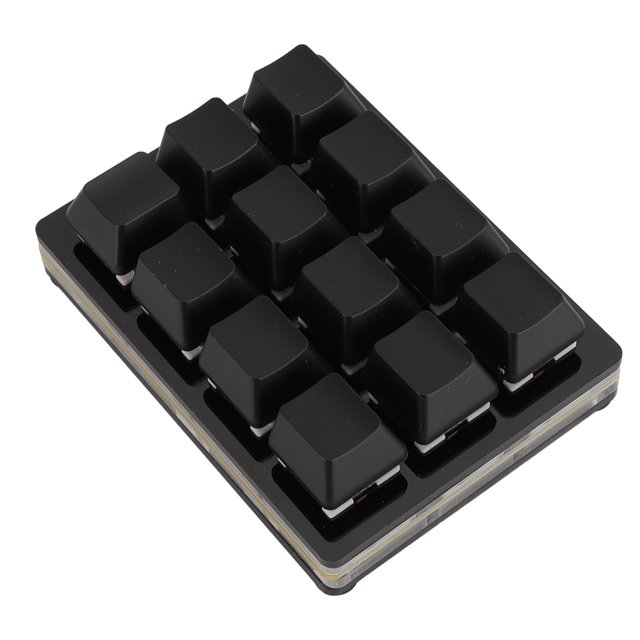 Programmable Macro Keyboard, 12 Keys RGB Customizable Mechanical Gaming Keypad with Knob, Portable and Versatile USB C Wired Mini Keypad for Office, Industrial Control System