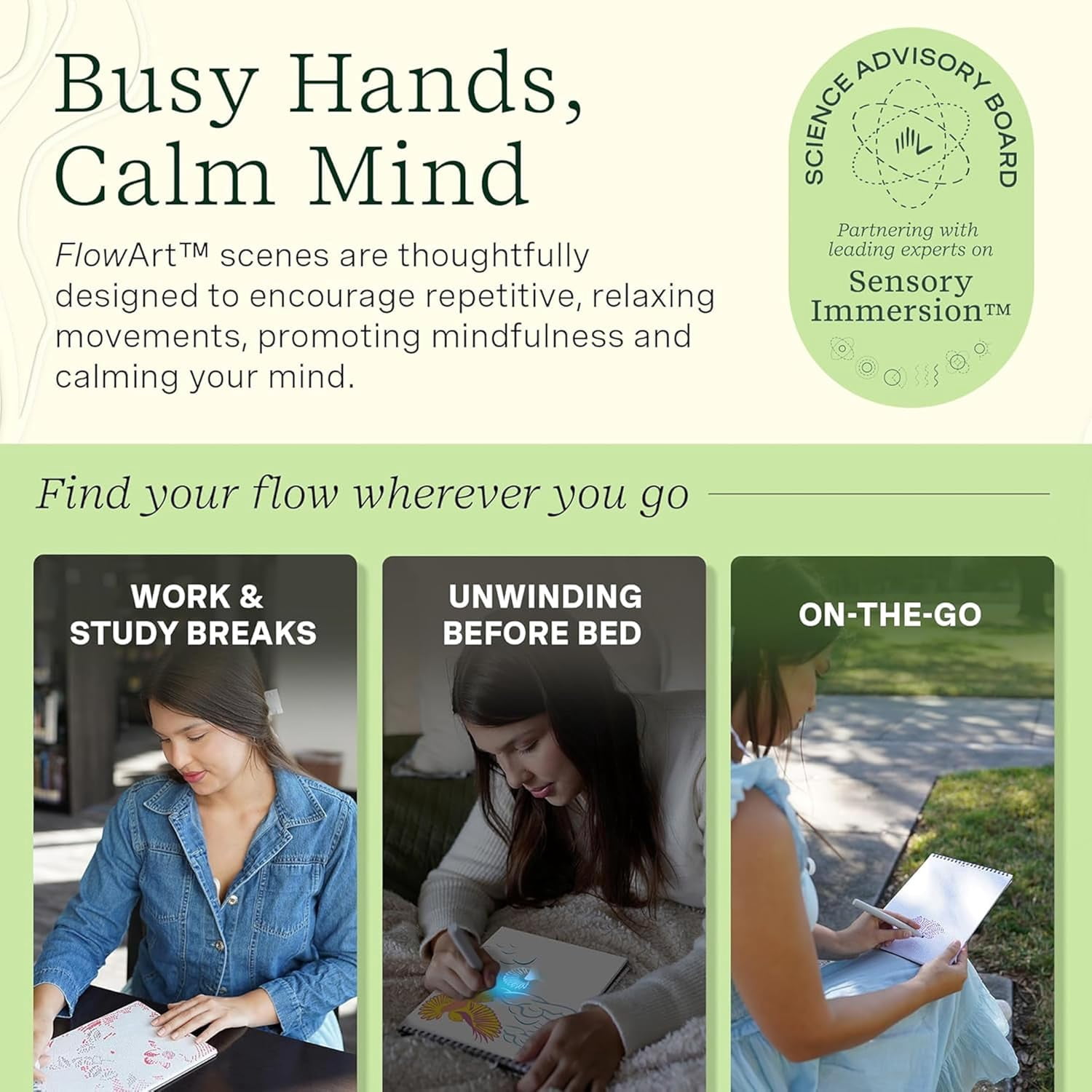 Lifelines FlowArt Activity Pad for Teens, Seniors & Adults, UV Art Coloring Books, 2 Pack
