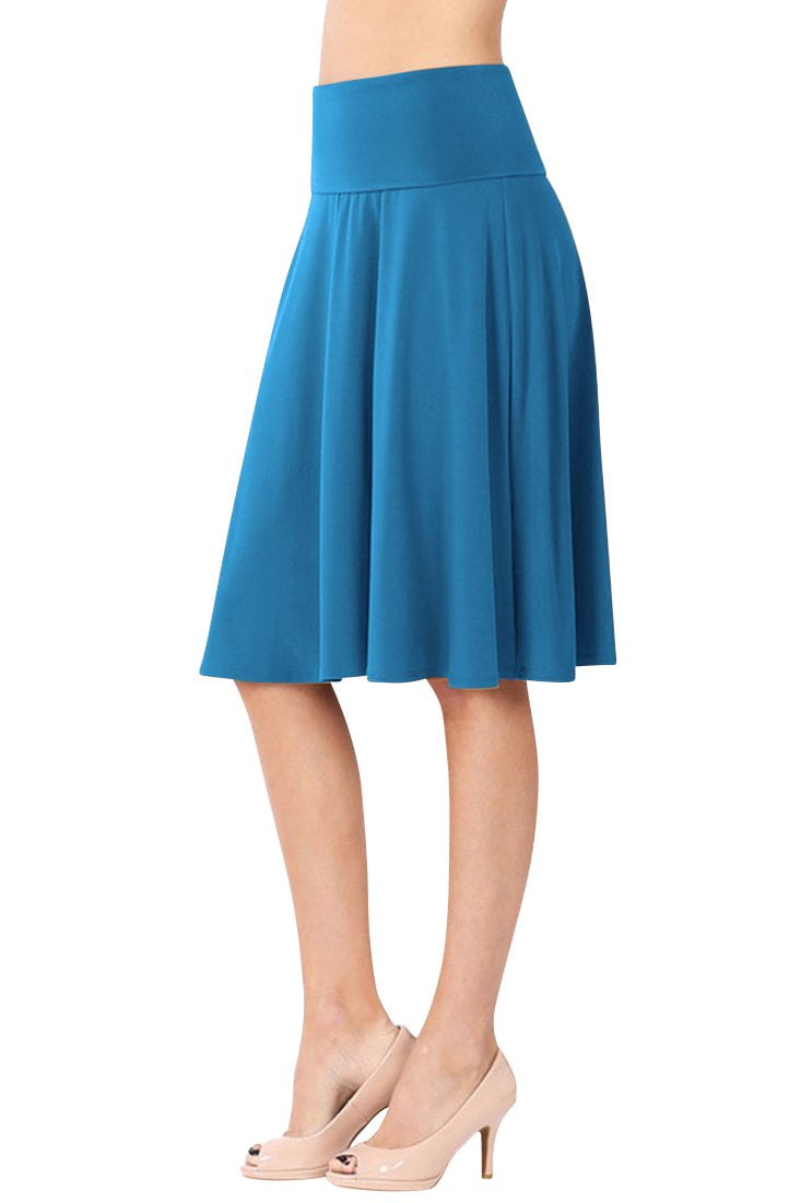 Mid Length Fold Over Waistband Skirt | Women's Convertible Skirt | Steel /  L | CARAUCCI | Skirts, Mid length skirts, Fashion