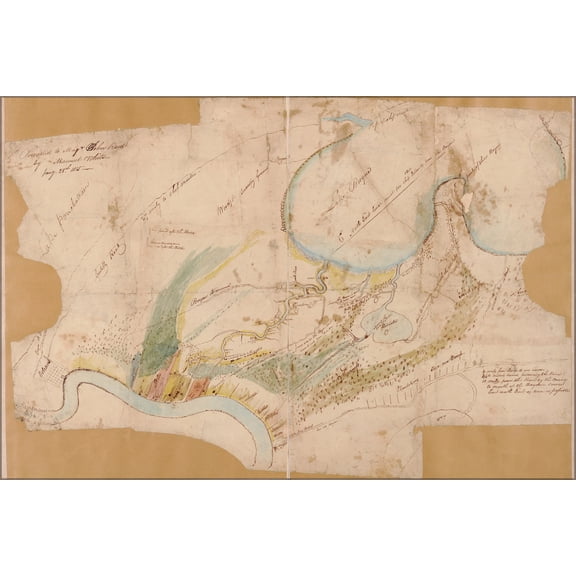 24"x36" Gallery Poster, Map of New Orleans 1814-15