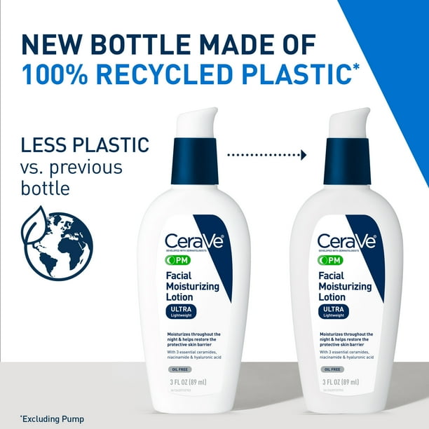 CeraVe PM Nighttime Facial Moisturizer, Lightweight Oil-free Cream