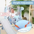 thumbnail image 5 of EOTVIA 4 In 1 Toddler Swing And Slide Set For Kids Age 1 To 5, Toddler Indoor Playground For Children Baby Swing Set With Swing, Climber, Ball, Basketball Hoop And Long Slide For Boys And Girls, Blue, 5 of 10