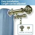 thumbnail image 2 of Urbanest Door Knob Manhattan 1" 3/4" Double Drapery Curtain Window Rod Set - 28" to 48", Antique Brass, 2 of 6