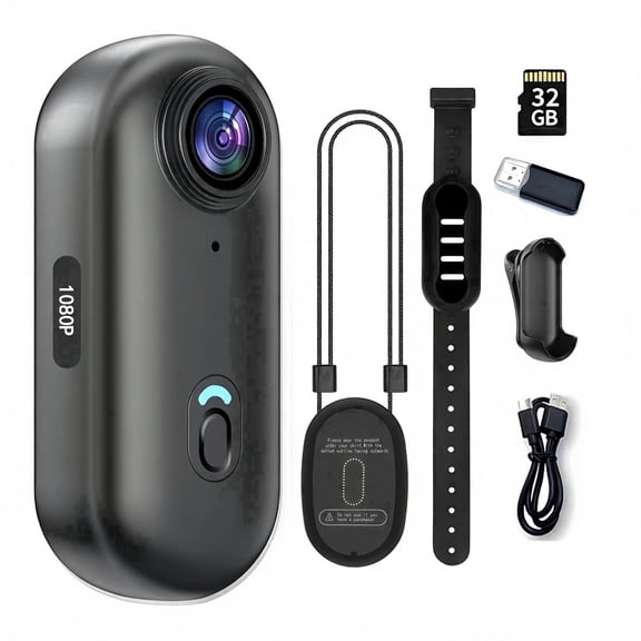 1080P Thumb Cam Magnetic Wrist Strap 32GB POV Camera