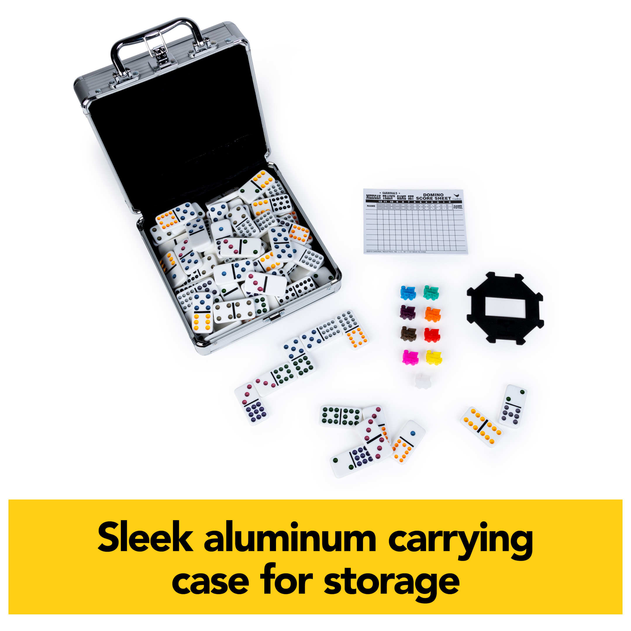 Spin Master Mexican Train Dominoes in Aluminum Case photo 3