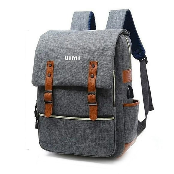 Mochila Con Diseño Retro VIMI Para Laptop O Multiusos Escolares Gris