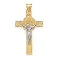 thumbnail image 6 of 14k Gold Two-tone Solid St. Benedict Medal Crucifix Cross Charm Pendant, 6 of 7