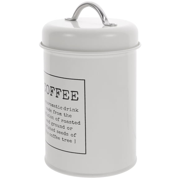 HAMPPLIES 1Pack Coffee Canister Airtight Food Storage Metal Iron Cylindrical 11.8x4.1x4.1in for Sealed Coffee Canister