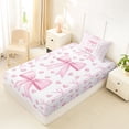 thumbnail image 4 of Erosebridal Teens Cute Love Heart Bowtie Twin Sheet Sets 3pcs,Girls Kids Geometric Plaid Polka Dots Bedding,Breathable Home Decor, 4 of 5