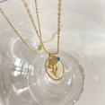 thumbnail image 1 of Birth Month Flower Pendant Necklace Mother Sister Gift Birthstone Charms White Natural Shell Oval Flower Necklace for Women45cm Gao Jinjia LED, 1 of 2