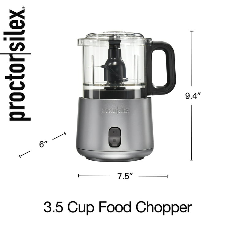Proctor Silex Durable Electric Vegetable Chopper & Mini Food Processor for  Chopping, Puree & Emulsify, 1.5 Cup, White