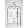 Metal Garden Fence Gate in Black Finish w Finials