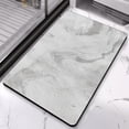 thumbnail image 3 of 20x32 inch Bath Rug Runner in Elegant Marble - Soft & Luxurious Microfiber Bathroom Mat, Non-Slip, Long Design, Perfect for Tub & Shower, Machine-Washable, 3 of 5
