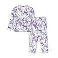 thumbnail image 1 of Balery Lavender Flowers Conjunto de Pijama con Estampado para Mujer, Conjunto de Dos Piezas con Manga Larga, Ropa de Dormir Suave con Bolsillos, Pijamas Cómodos-XX-Large, 1 of 7