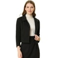 thumbnail image 1 of INSPIRE CHIC Blouson Bomber Court Élégant pour Femme à Boutons, Col Pointu, 1 of 6