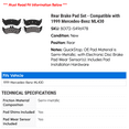 thumbnail image 2 of Rear Brake Pad Set - Compatible with 1999 Mercedes-Benz ML430, 2 of 2