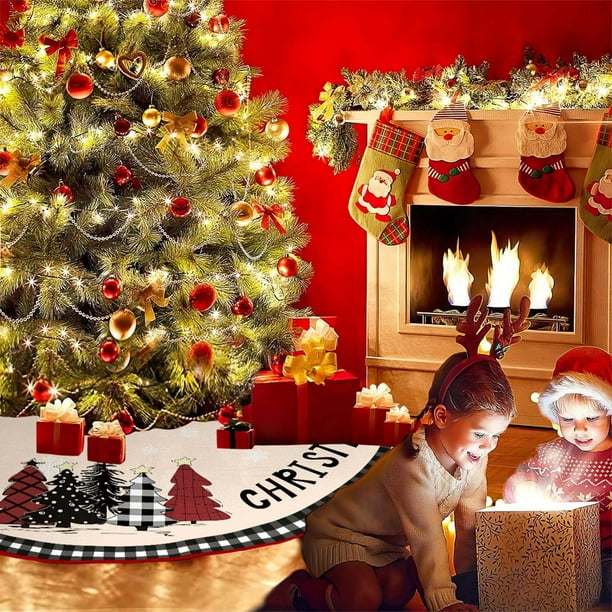 Falda para Árbol de Navidad, Decoración Navideña, Falda para Árbol, Adornos para Árbol de Navidad