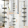 thumbnail image 5 of Upgrade Sturdy Shower Caddy Tension Pole Black and Gold Corner Shower Caddy 18/8 Stainless Steel Rustproof 4 Tier Adjustable Shelves for Bathtub Shampoo Accessories Storage Rack 32-122inch, 5 of 13