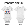 thumbnail image 3 of Mongolian American Flag Two Hearts Cute Baby Jumpsuits (White, 3-6 Months), 3 of 5