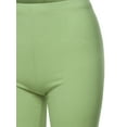 thumbnail image 4 of A2Y Women's Basic Solid Premium Cotton Mid Thigh High Rise Biker Bermuda Shorts Sage M, 4 of 5