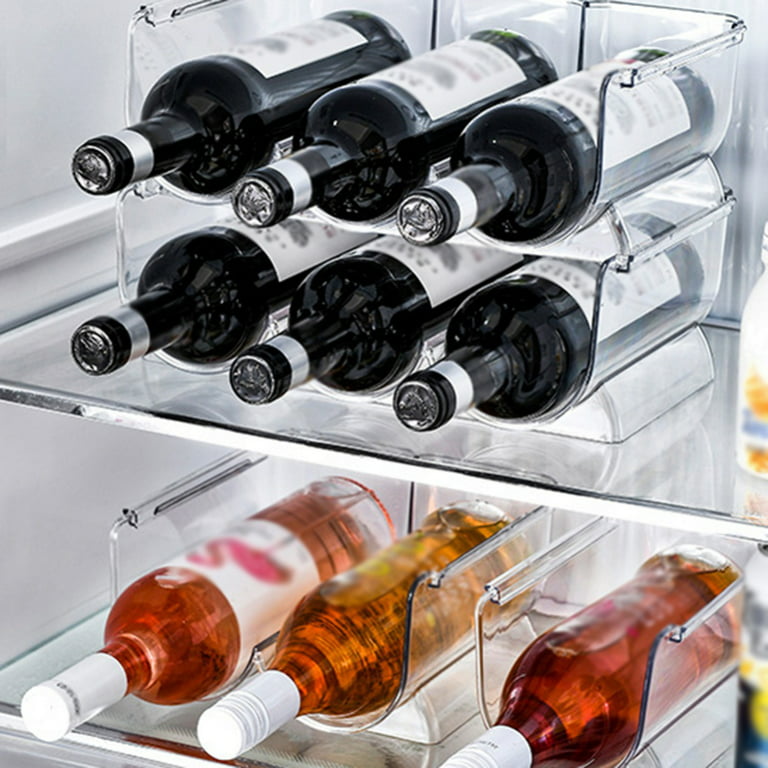 1PC Plastic Free-Standing Stackable 3 Bottle Storage Holder Rack - Water,  Wine, and Drink Organizer Shelf for Kitchen Countertop, Cabinet, Pantry