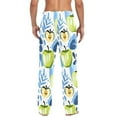 thumbnail image 4 of Watercolor Apple and Leaf Mens Cotton Pajama Pant Sleep and Lounge Bottons with Pockets, 4 of 7