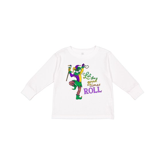 Inktastic Let the Good Times Roll Mardi Gras Jester Boys or Girls Long Sleeve Toddler T-Shirt