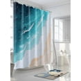 thumbnail image 3 of Tropical Coastal Shower Curtain, Beach Ocean Waves Bathroom Decor Curtains Set with Hooks, Turquoise Aqua Waterproof Fabric Home Accessories， Stall 48 X 72 Inch, 3 of 6