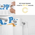 thumbnail image 5 of Happy 5rd Birthday No Hook Shower Curtain with Snap in Liner Cartoon Pink Yellow Blue Dinosaurs Floral Waterproof Bathroom Shower Curtain with See Through Top Window for Bathtub 72" x 78", 5 of 9