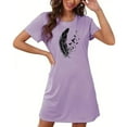 thumbnail image 4 of HaoXianJian Women's T-Shirt Nightgown Short Sleeve Sleepshirts Comfy Ladies Casual Cover Ups Nightdress, 4 of 7