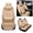 Beige, variant on Maidao Car Seat Covers Five Seats Full Set PU Leather Front and Rear Split Bench Car Seat Cover Waterproof Car Seat Covers Black Green