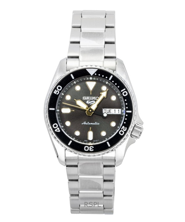 Seiko 5 Sports SKX Mid-Size Charcoal dial with gold accents SRPL79