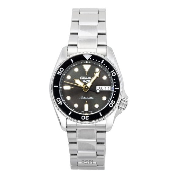 Seiko 5 Sports SKX Street Stonewash Stainless Steel Black Dial Automatic SRPL79K1 100M Men's Watch