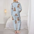 thumbnail image 6 of Goofa Playful Walrus Wonders Printed Women’s 2 Piece Pajama Set Super,Pajamas Women's Long Sleeve Sleepwear Soft Button Down Loungewear Pjs Lounge Set Nightwear-Small, 6 of 9