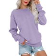 thumbnail image 1 of Womens Casual Crewneck Sweatshirt Long Sleeve Tops Cute Pullover Loose Fit, 1 of 5