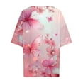 thumbnail image 4 of Uaswgudfs ​Stylish V-Neck Floral Short Sleeve Blouse: Button Detail & Breathable Fabric for Women's Trendy Summer TopsPurpleXL, 4 of 5